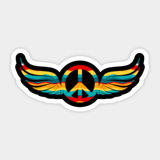 peace and love wings Sticker